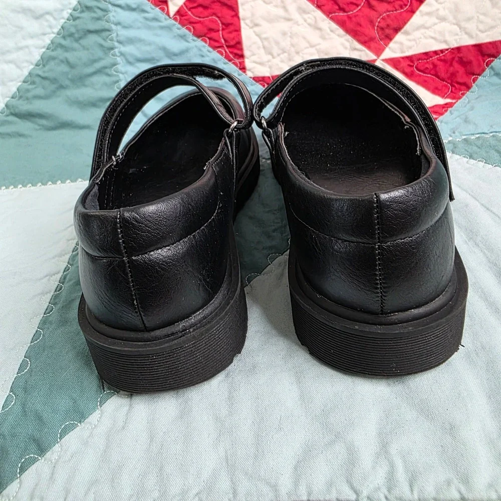 Nordstrom Kids NGGRACE-PU Black Faux Leather Mary Jane Shoes Size 1M EXCELLENT